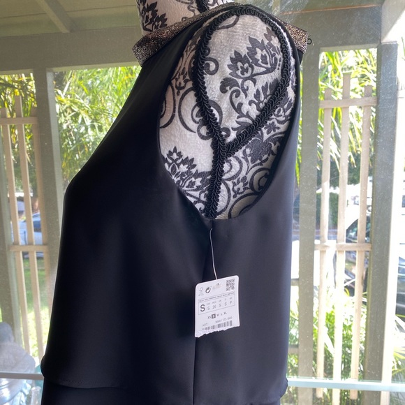 Zara two layer blouse in black Size S - Picture 2 of 6